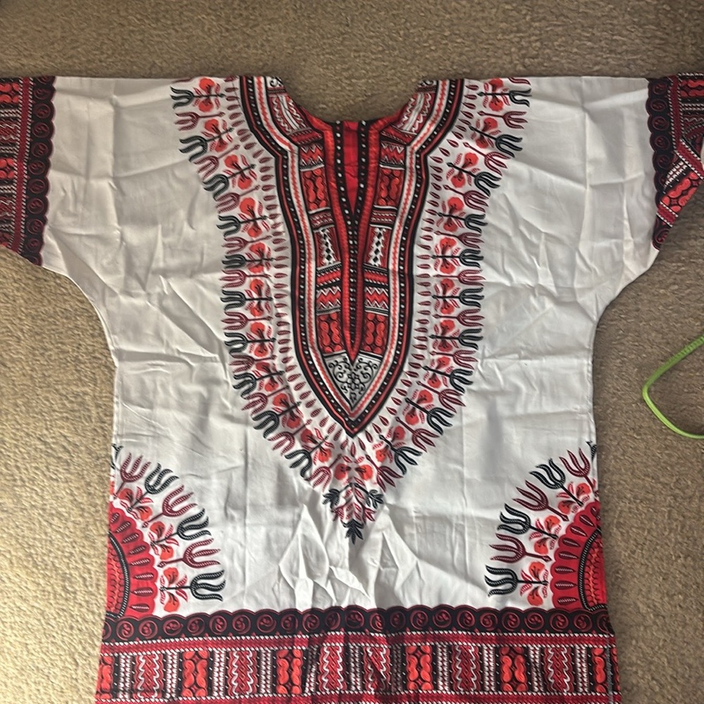 Traditional Red and Black Men's Shirt